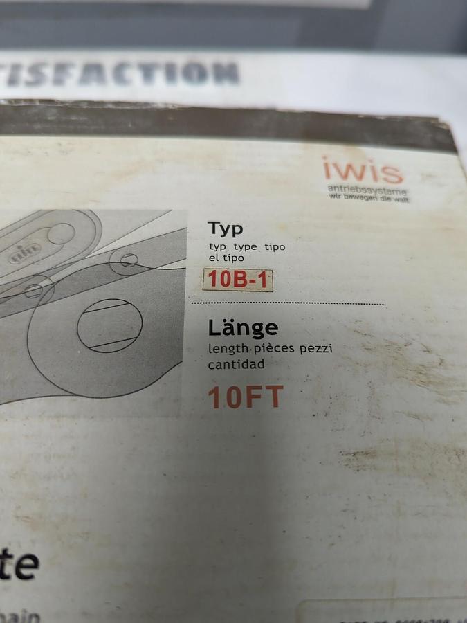 IWIS,10B-1,ROLLER CHAIN WITH MASTER LINK 10FT NOS