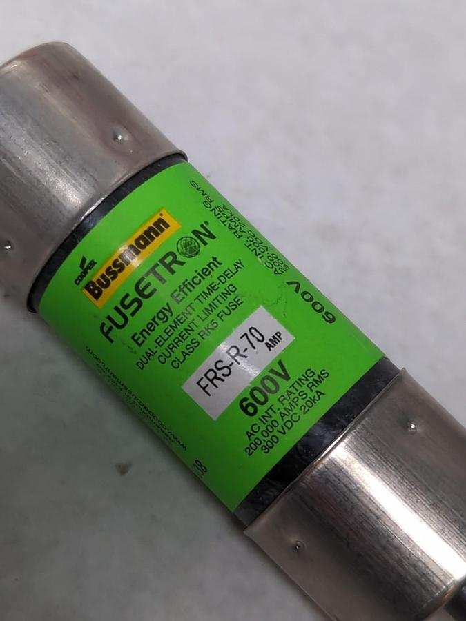 Used COOPER BUSSMANN,FRS-R-70,FUSETRON 70 AMP FUSE PRE-OWNED