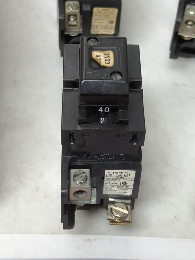 Used ARROW HART,P4240,PUSH-O-MATIC CIRCUIT BREAKER 40 AMP 2-POLE LOT OF 5 PRE-OWNED
