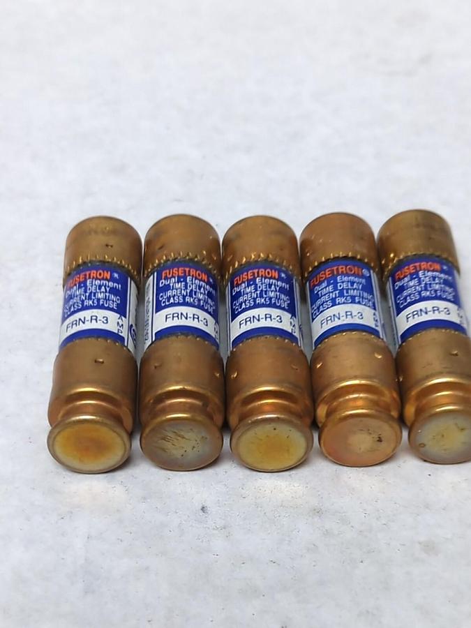 COOPER BUSSMANN,FRN-R-3,FUSETRON 3 AMP FUSE LOT OF 5 NOS