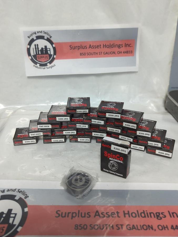SpinCo,6300-2RS,RUBBER SEALED BALL BEARING 10X25X11MM LOT OF 21 NOS