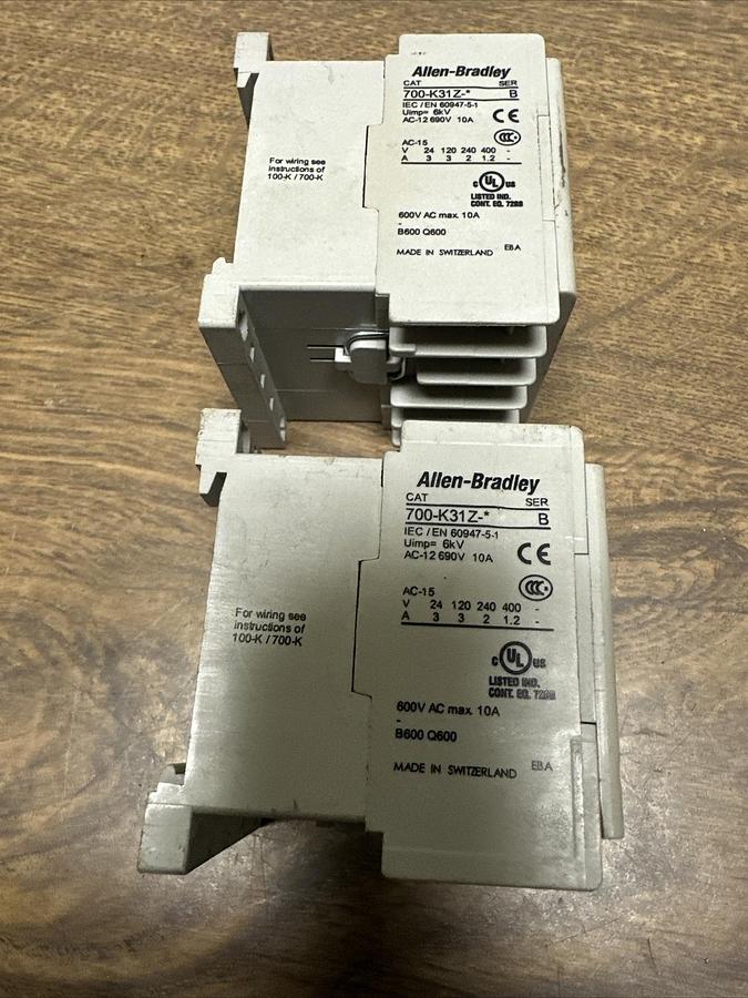 Used Allen Bradley,700-K31Z,Control Relay LOT of 2