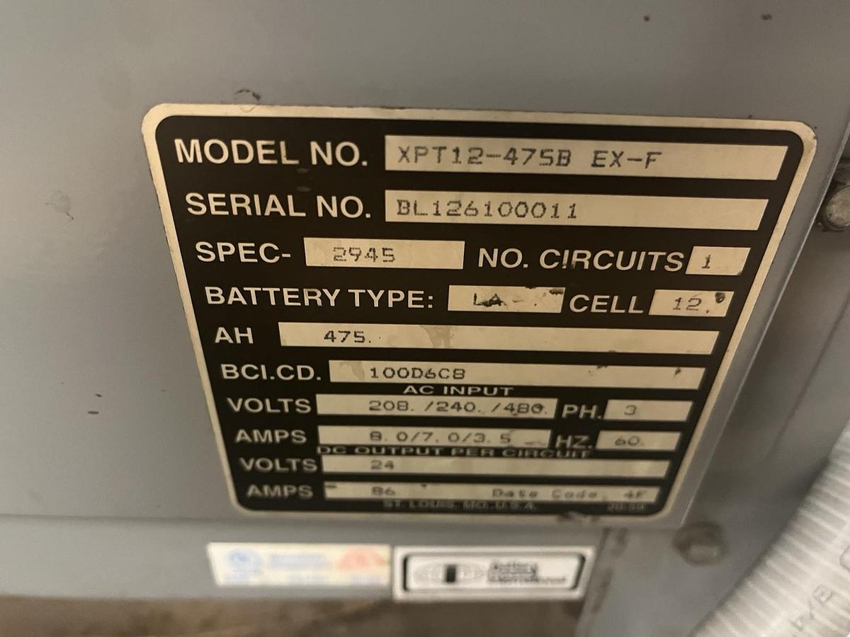 Used GNB,XPT12-475B,EF FORKLIFT BATTERY CHARGER LA 475AH 24VDC 12 CELL INPUT 3PH