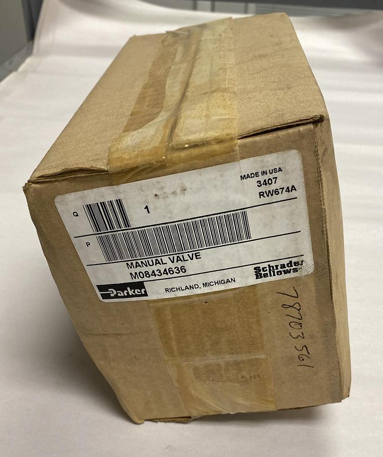 Used PARKER SCHRADER BELLOWS,M08434636, MANUAL VALVE NEW