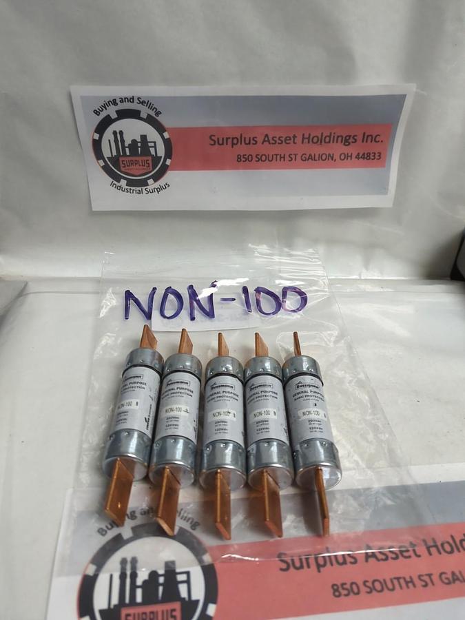 COOPER BUSSMANN,NON-100,GENERAL PURPOSE FUSE 100 AMP LOT OF 5 NOS