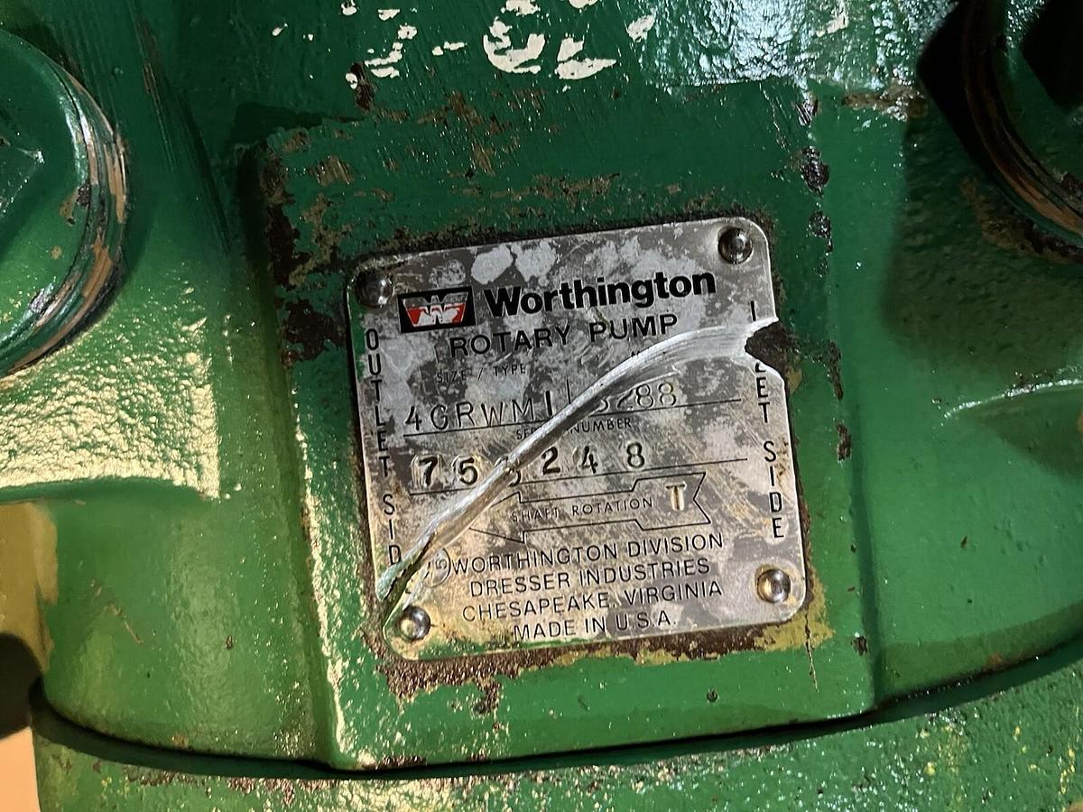 Used WORTHINGTON,4GRWM1,ROTARY GEAR PUMP 4 INCH