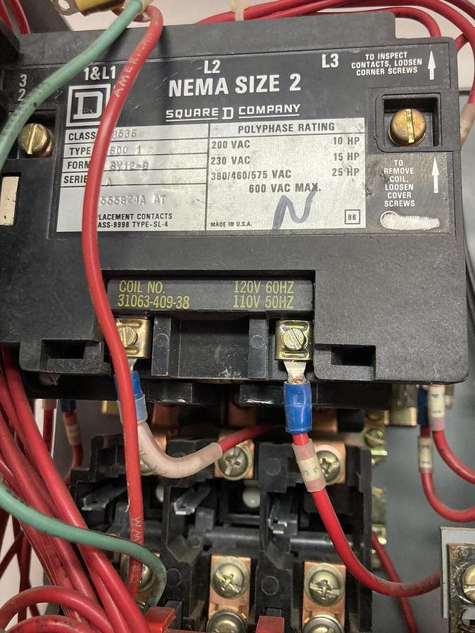 Used Square D,8998-ED401,Size 2 MCC Starter Bucket 25Hp 420V