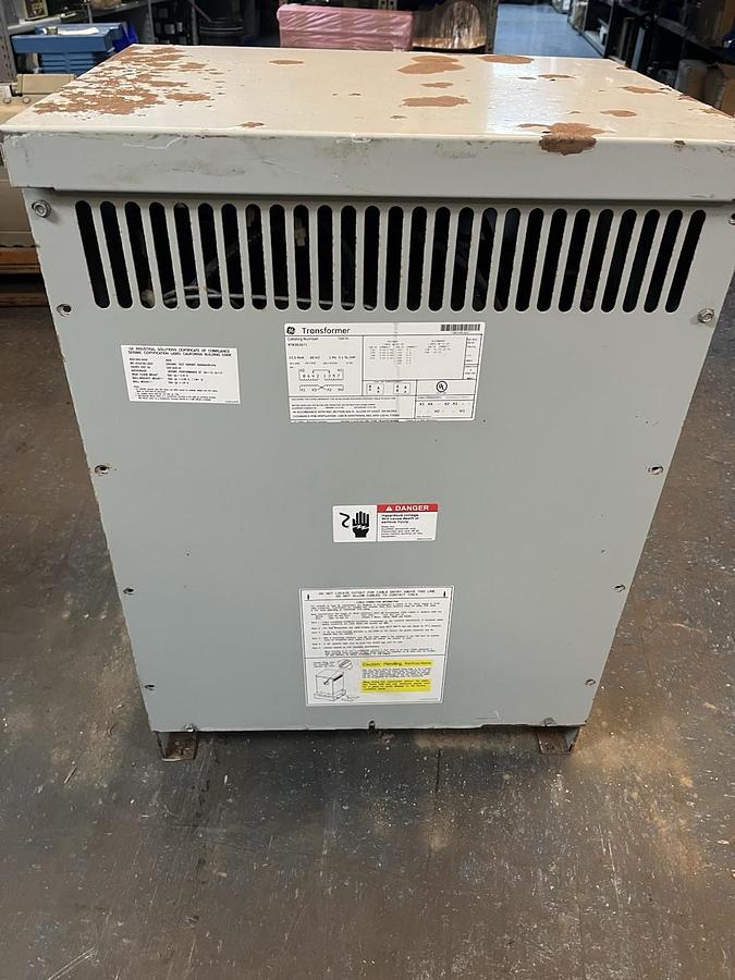 Used GE,9T8382671,TRANSFORMER 25KVA HV 480 LV 240/120V 1PH