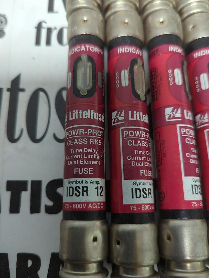 LITTELFUSE,IDSR-12,INDICATOR 12 AMP FUSES LOT OF 10 NOS