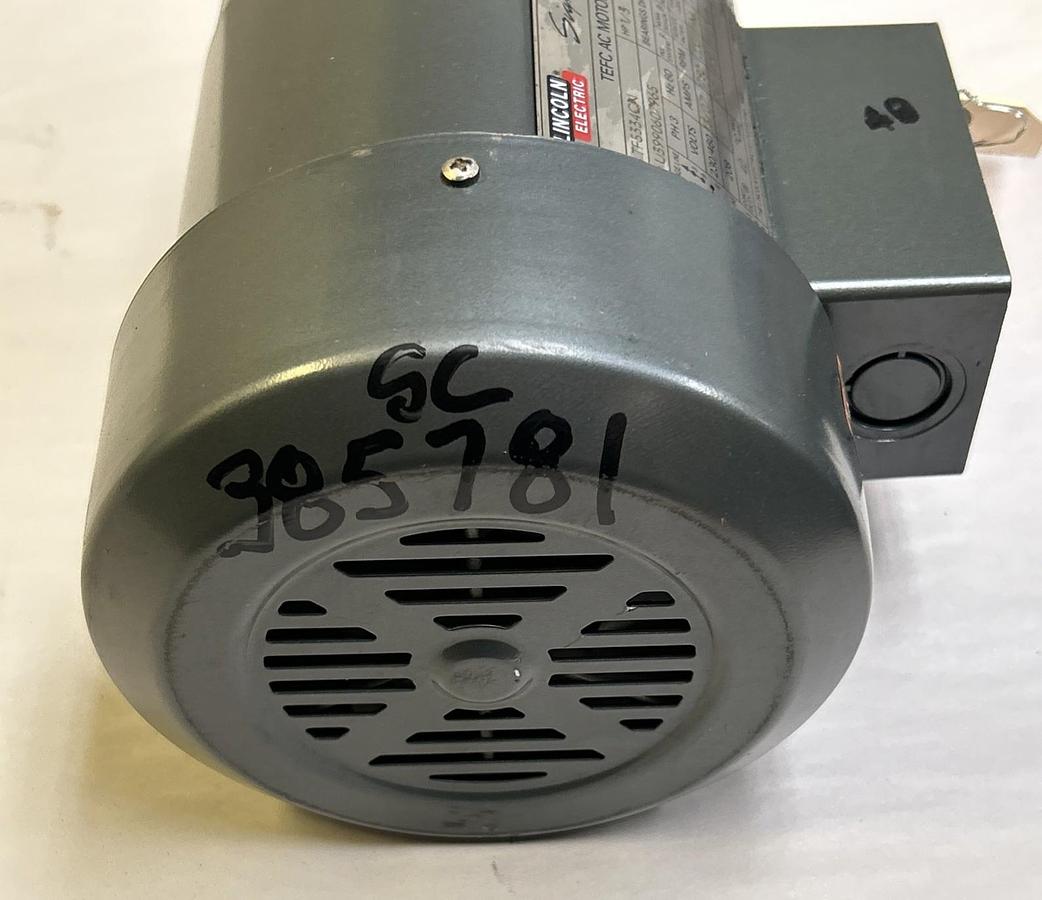 LINCOLN,TF5334CN,AC MOTOR 1/3HP 1750RPM 230/460V 3PH 56C FRAME NOS