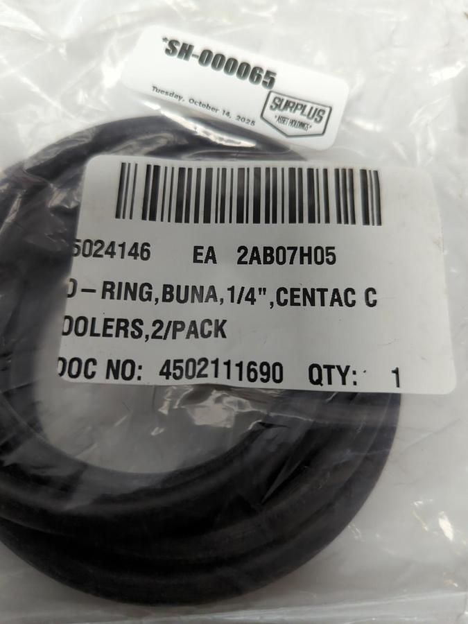 MCMASTER CARR SUPPLY,ZMCCH70448,O-RING-BUNA 1/4 INCH PACK OF 2 NOS
