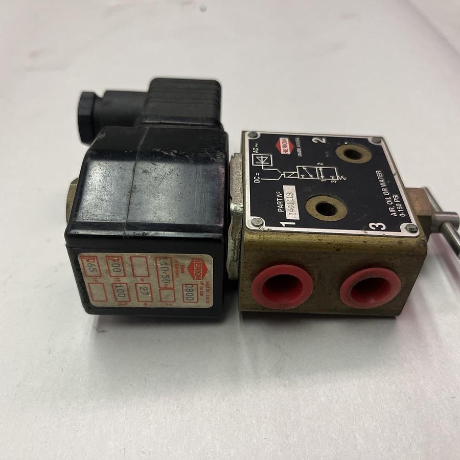 Used HERION,2401119,3/2-WAY SOLENOID POPPET VALVE PORT SIZE G 1/4