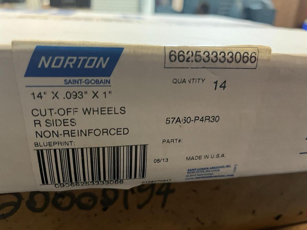 NORTON,57A60P4R30,CUT-OFF WHEEL 14X.093X1" BOX OF 14