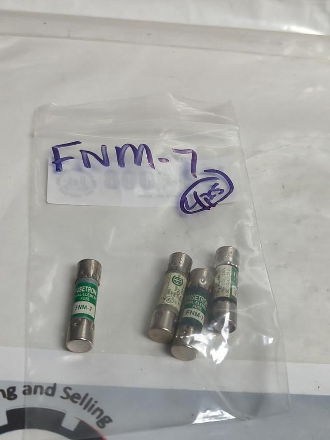 Used COOPER BUSSMANN,FNM-7,FUSETRON 7 AMP FUSE LOT OF 4 PRE-OWNED