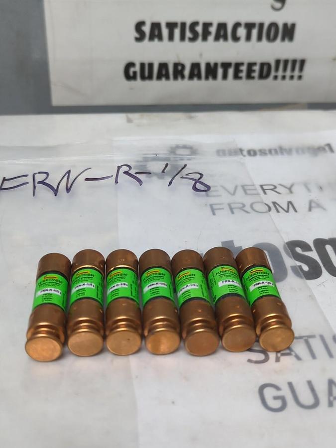 COOPER BUSSMANN,FRN-R-1/8,FUSETRON 1/8 AMP FUSE LOT OF 7 NOS