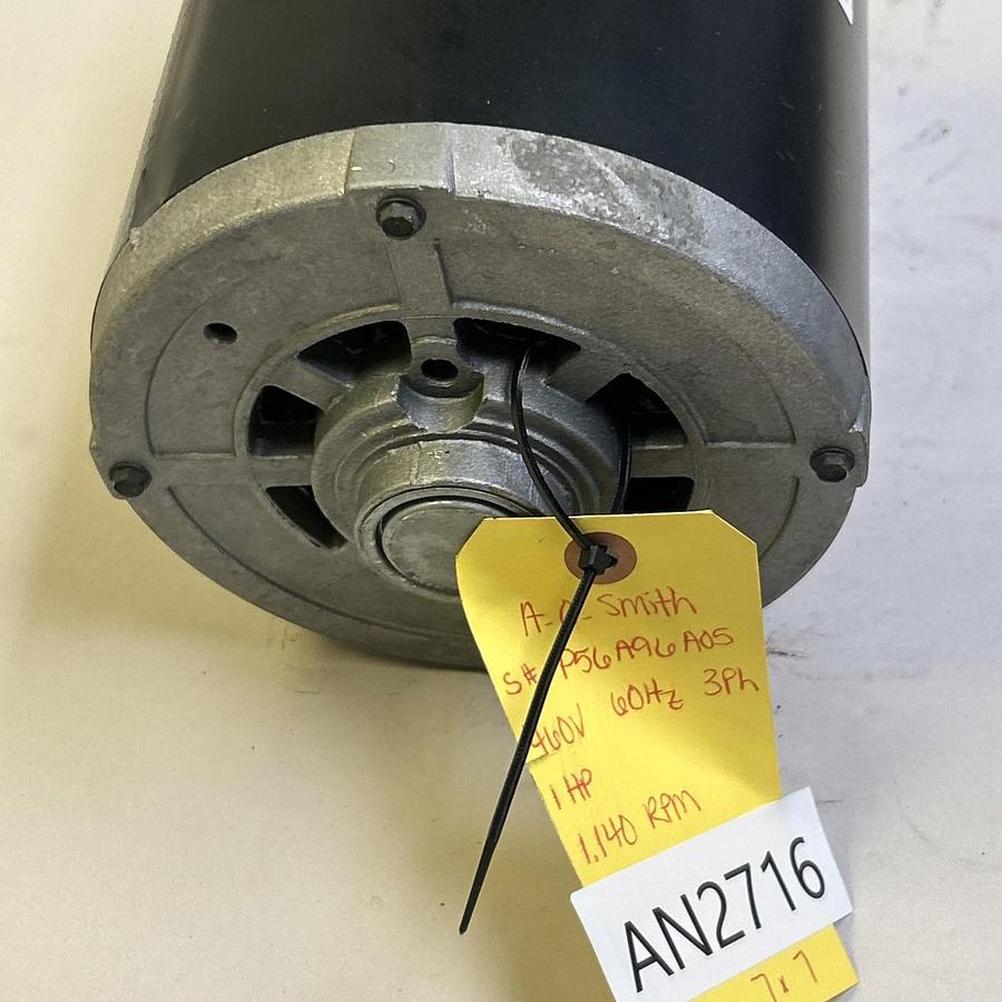 Used AO SMITH,P56A96A05,AC MOTOR 1HP 460V 1140RPM 3PH 56 FRAME