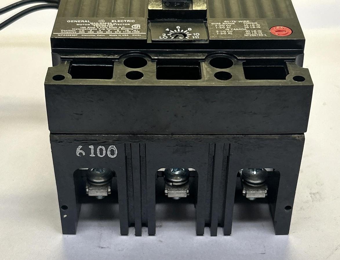 Used GENERAL ELECTRIC,TEC36100,CIRCUIT BREAKER 100A 600V 3P