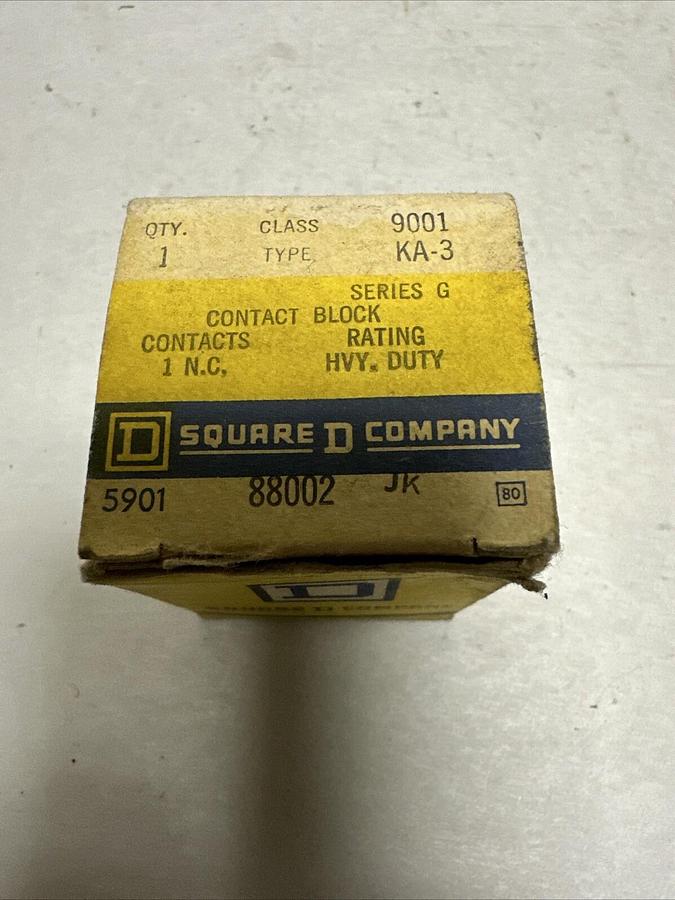 Square D,9001 KA-3,Series G Contact Block NOS