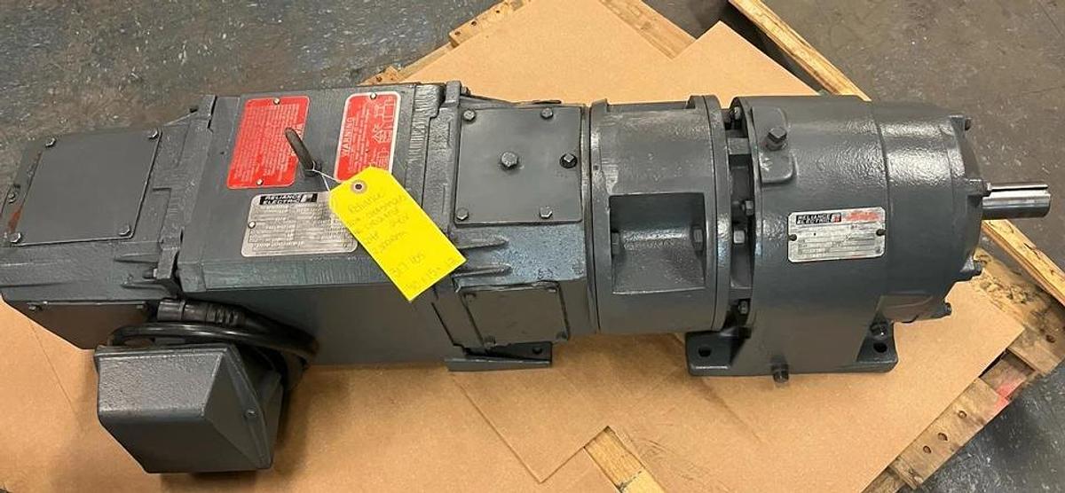 Used RELIANCE,C1812ATCZ,2HP 1180RPM DC MOTOR W/ 180DM21A SPEED REDUCER RATIO 11