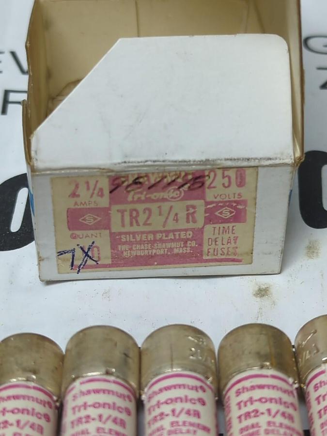 GOULD SHAWMUT,TR2-1/4R,TRI ONIC 2-1/4 AMP FUSES BOX OF 7 NEW