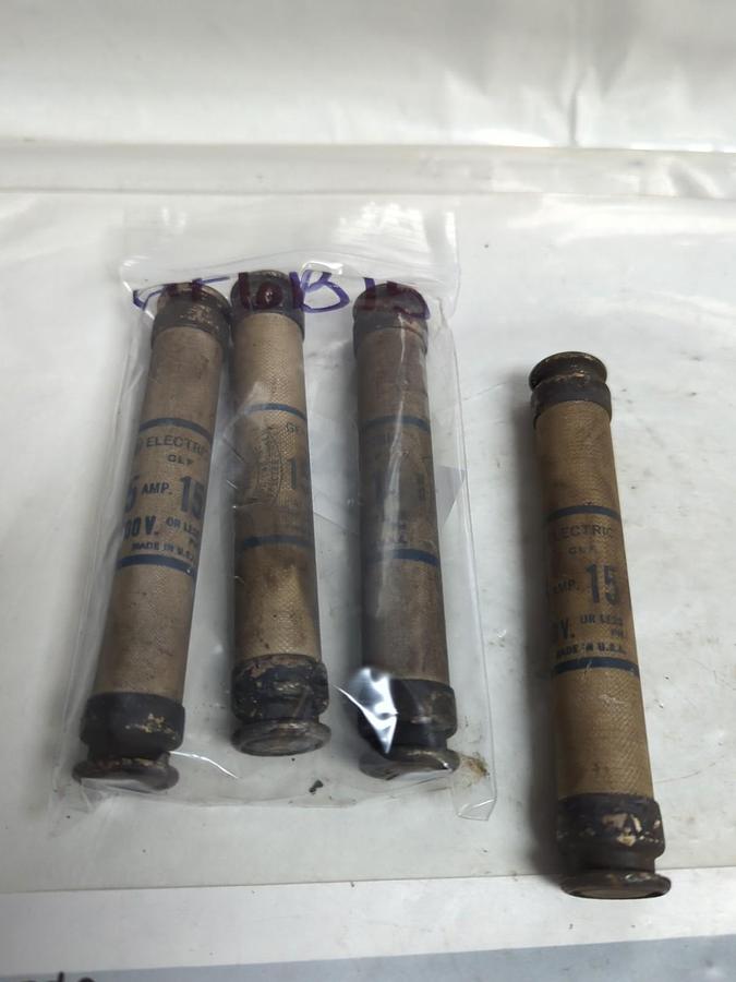 Used GE,GF6B15,CLF FUSE 15 AMP LOT OF 4 PRE-OWNED