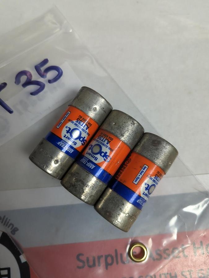 Used GOULD SHAWMUT,AJT-35,AMP-TRAP 35 AMP FUSE LOT OF 3 PRE-OWNED