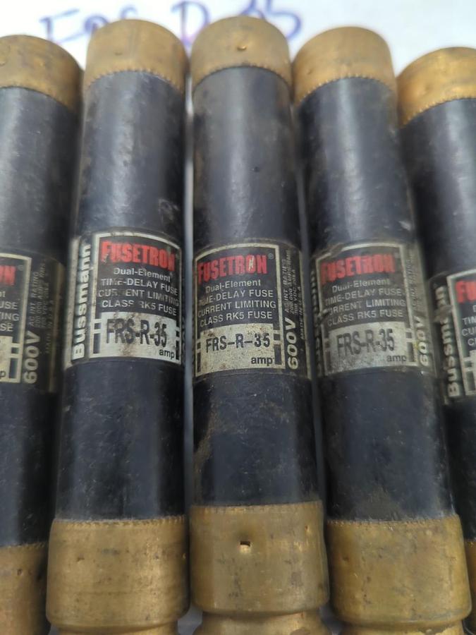 Used COOPER BUSSMANN,FRS-R-35,FUSETRON 35 AMP FUSE LOT OF 9 PRE-OWNED