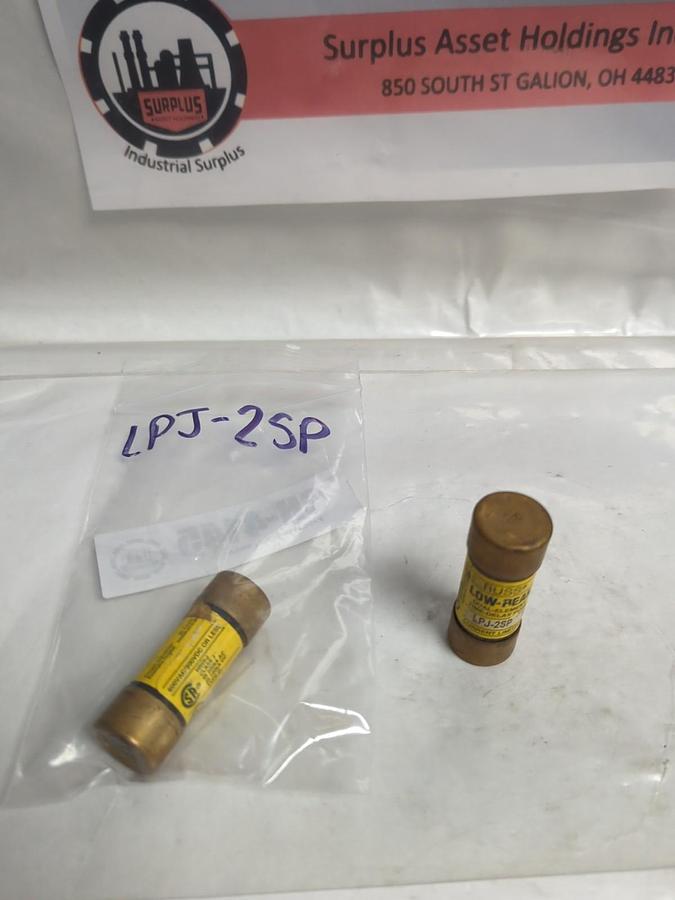 Used COOPER BUSSMANN,LPJ-2SP,LOW-PEAK 2 AMP FUSE LOT OF 2 PRE-OWNED