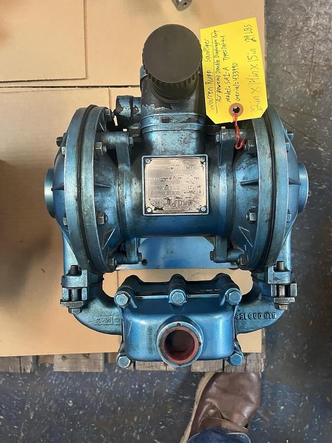 Used WARREN RUPP,SA1-A,SANDPIPER AODD DOUBLE DIAPHRAGM PUMP 1"