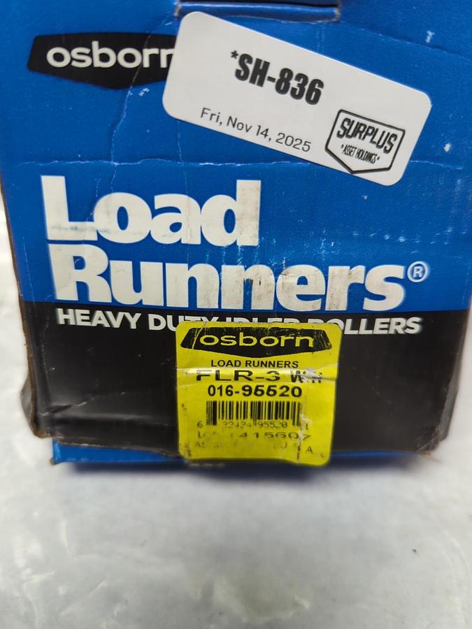 OSBORN,FLR-3,FLANGED LOAD RUNNER/CAM FOLLOWER HEAVY DUTY IDLER ROLLER 3 INCH NOS