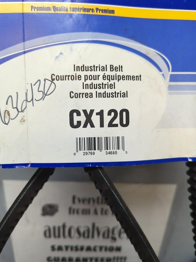 NAPA,CX120,INDUSTRIAL NOTCH V-BELT 7/8 IN X 124 IN NOS