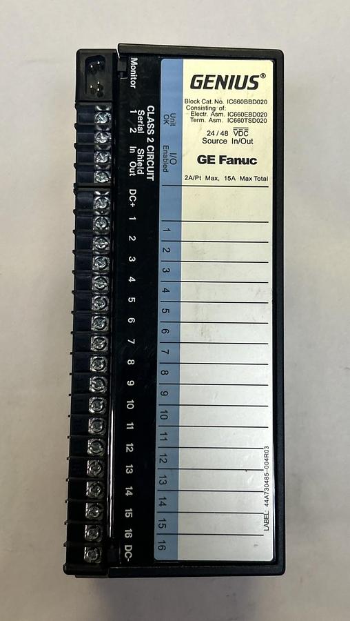 Used GE FANUC,IC660BBD020,GENIUS BLOCK IN / OUT MODULE