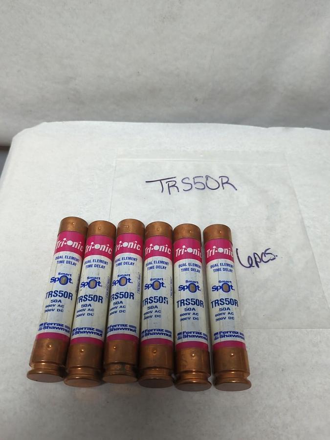 FERRAZ SHAWMUT,TRS50R,SMART SPOT 50 AMP FUSE LOT OF 6 NOS