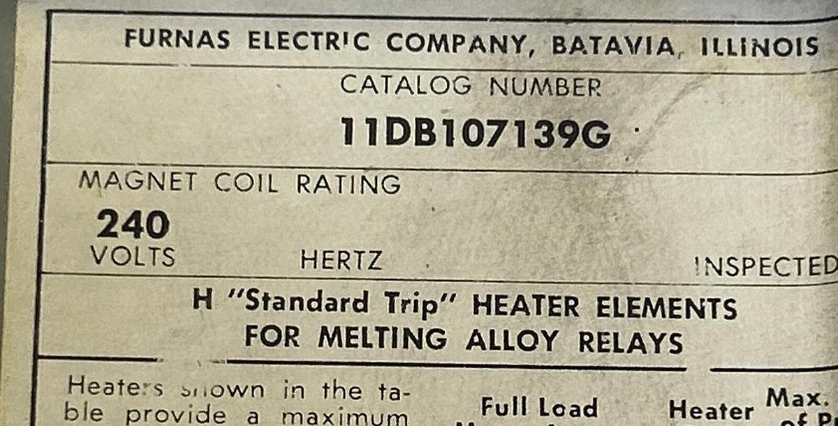 Used FURNAS,11DB107139G,MOTOR STARTER