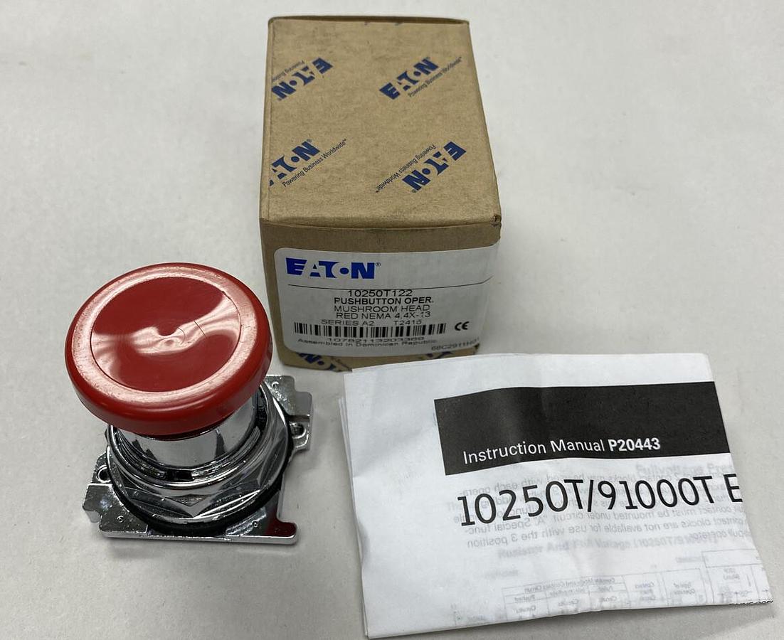 Used Eaton,10250T122,Red Mushroom Pushbutton Operator Series A2 NOS