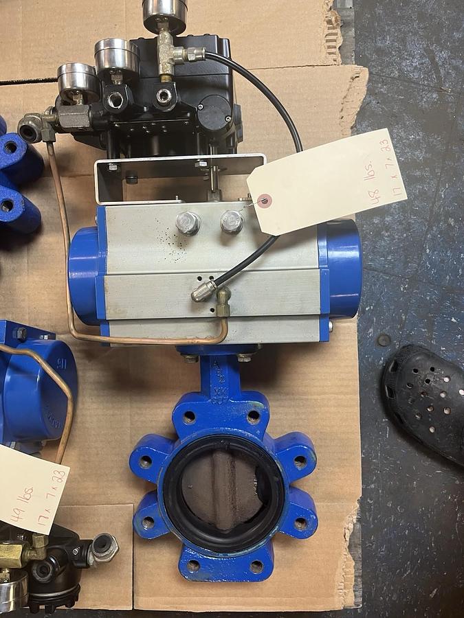 Used ABZ,SR-115,PNEUMATIC ACTUATOR BUTTERFLY VALVE 4" 200PSI E/P POSITIONER