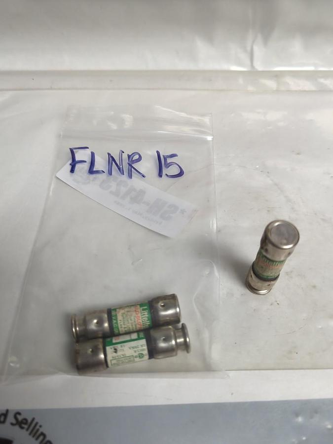 Used LITTELFUSE,FLNR15,SLO-BLO 15 AMP FUSE LOT OF 3 PRE-OWNED