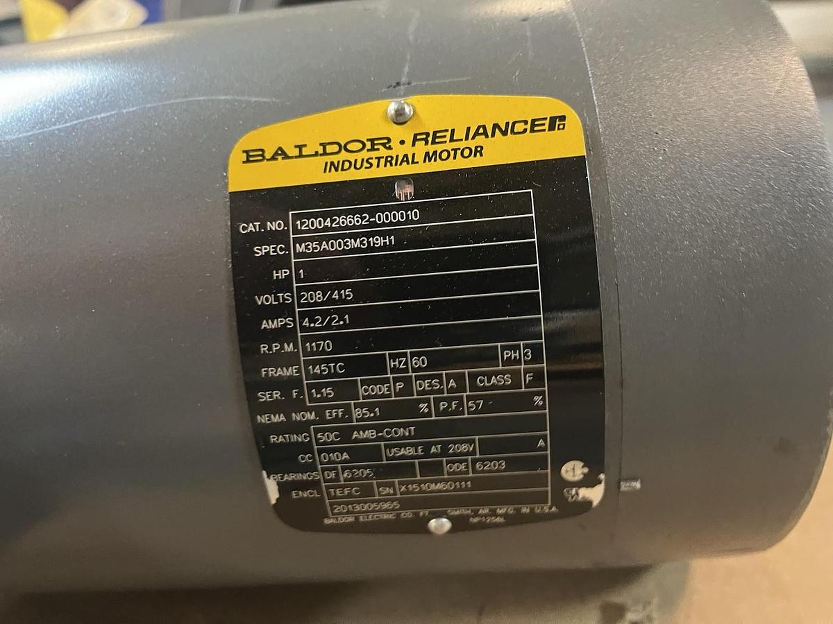 BALDOR,M35A003M319H1,MOTOR 1HP 208/415V 3PH 1170RPM 145TC