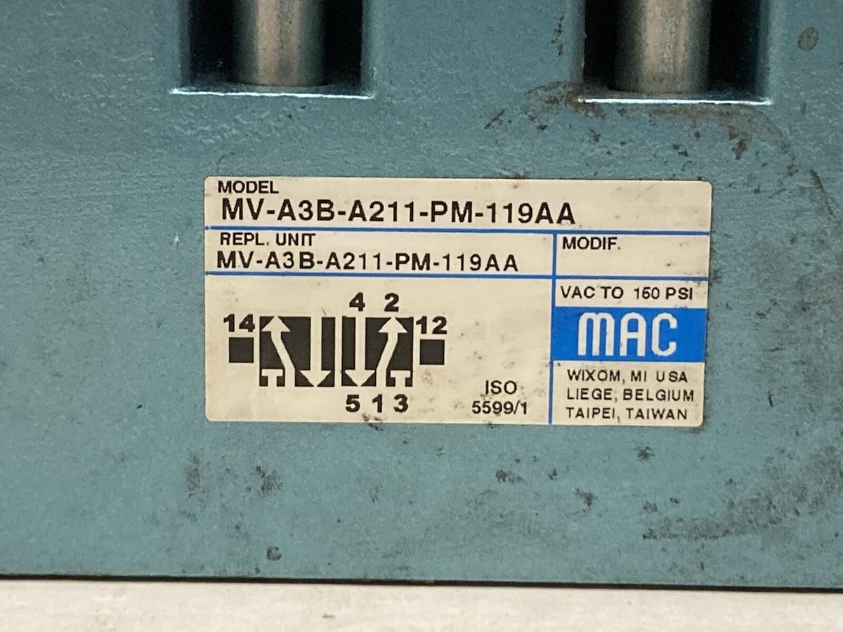Used Mac,MV-A3B-A211-PM-119AA,Solenoid Valve