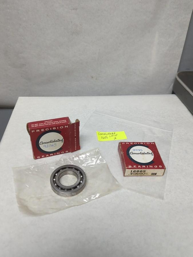 CONSOLIDATED,1605,DEEP GROOVE BALL BEARING LOT OF 2 NOS