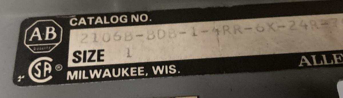 Used Allen-Bradley,2106B,Size 1 MCC 20 Inch Reversing Starter Feeder Bucket