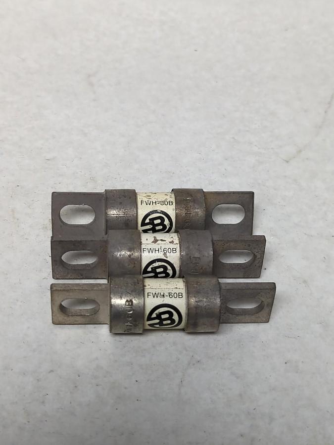 Used COOPER BUSSMANN,FWH-60B,FUSE 60 AMP LOT OF 3 PRE-OWNED