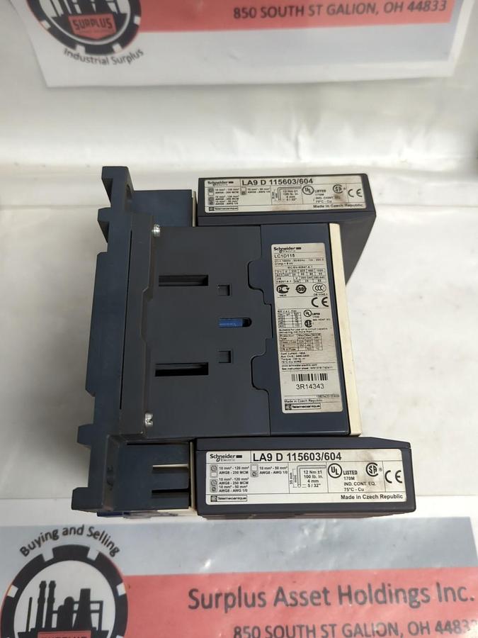 Used SCHNEIDER ELECTRIC,LC1D115,CONTACTOR 3-POLE PRE-OWNED
