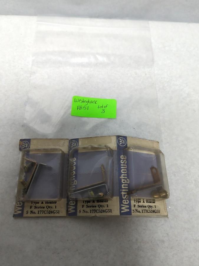 WESTINGHOUSE,FH51,THERMAL OVERLOAD HEATING ELEMENT LOT OF 3 NOS