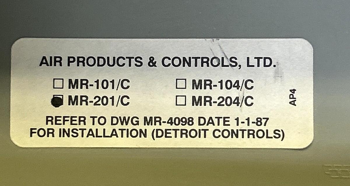 Used AIR PRODUCTS & CONTROLS,MR-201/C,MULTI VOLTAGE CONTROL RELAY