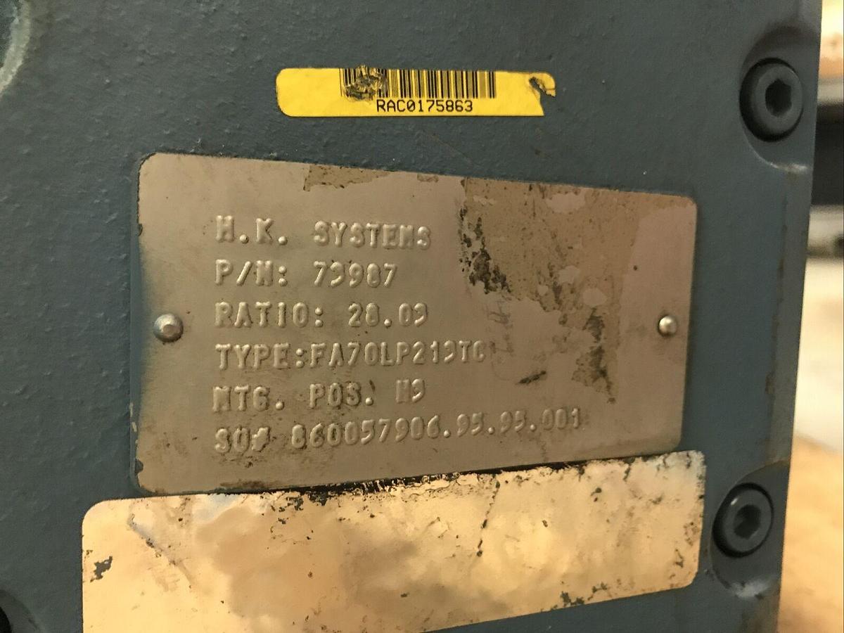 Used Sew Eurodrive,FA70LP213TC,Gear Reducer Ratio 28.03