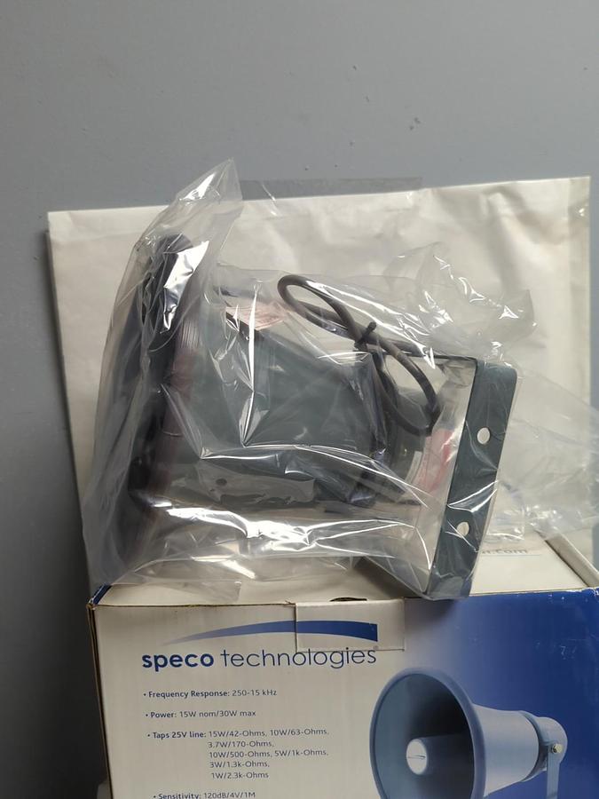 SPECO,SPC-15T,WEATHERPROOF PA SPEAKER 70/25V LINE TRANSFORMER NOS