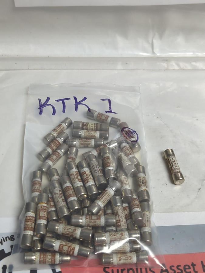 Used COOPER BUSSMANN,KTK-1,LIMITRON 1 AMP FUSE LOT OF 49 PRE-OWNED