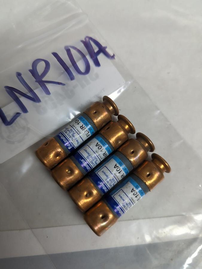 Used LITTELFUSE,FLNR10A,TIME-DELAY 10 AMP FUSE LOT OF 4 PRE-OWNED