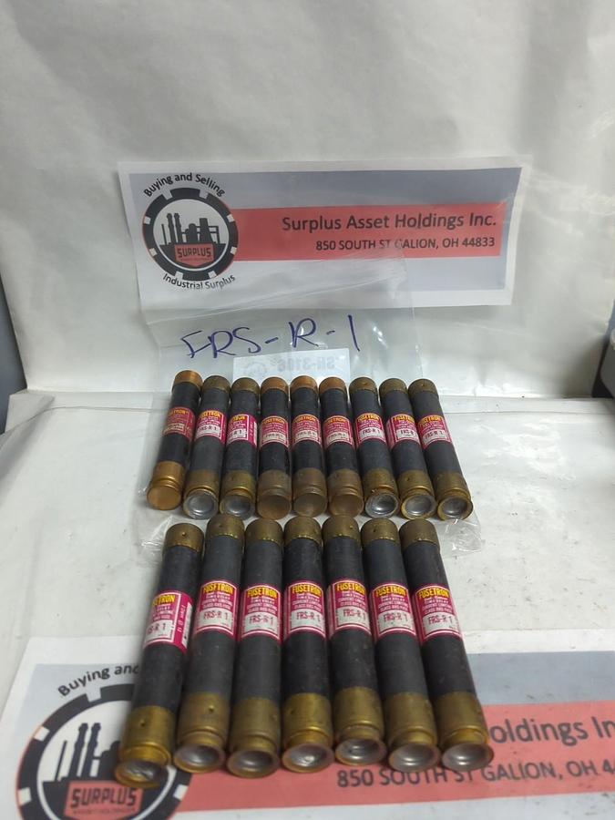 Used COOPER BUSSMANN,FRS-R-1,FUSETRON 1 AMP FUSE LOT OF 16 PRE-OWNED